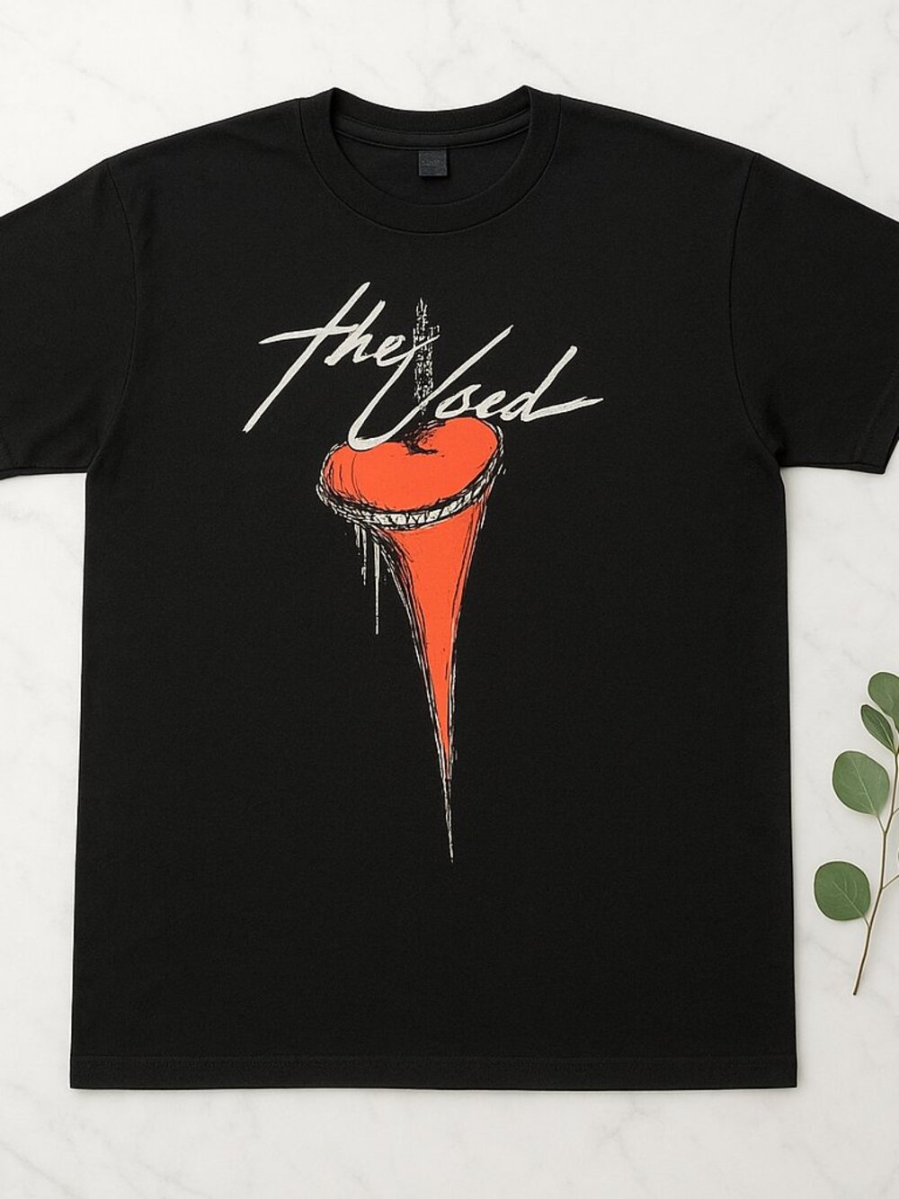 The Used Graphic Black T-Shirt Alternative Rock Band Style Red Graphic
